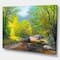 Designart - Summer Forest in Beautiful River - Landscapes Painting Print on Wrapped Canvas